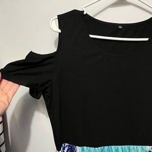 Black and floral long dress